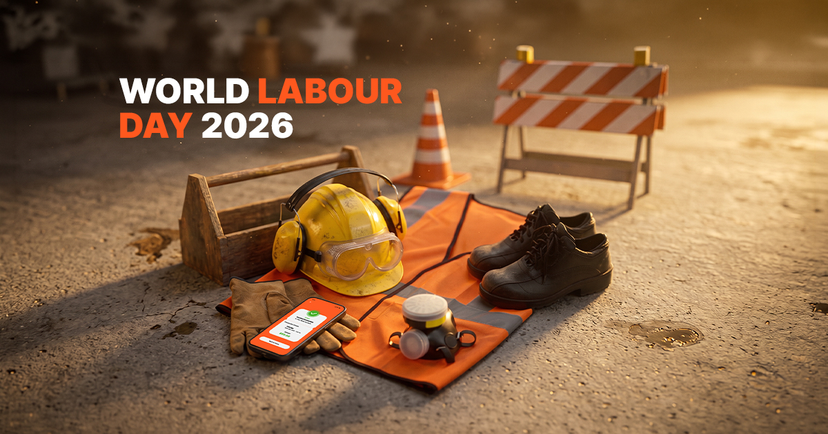 Global workers' hands holding a glowing earth with a smartphone showing the Remit Choice app for Labour Day 2026.