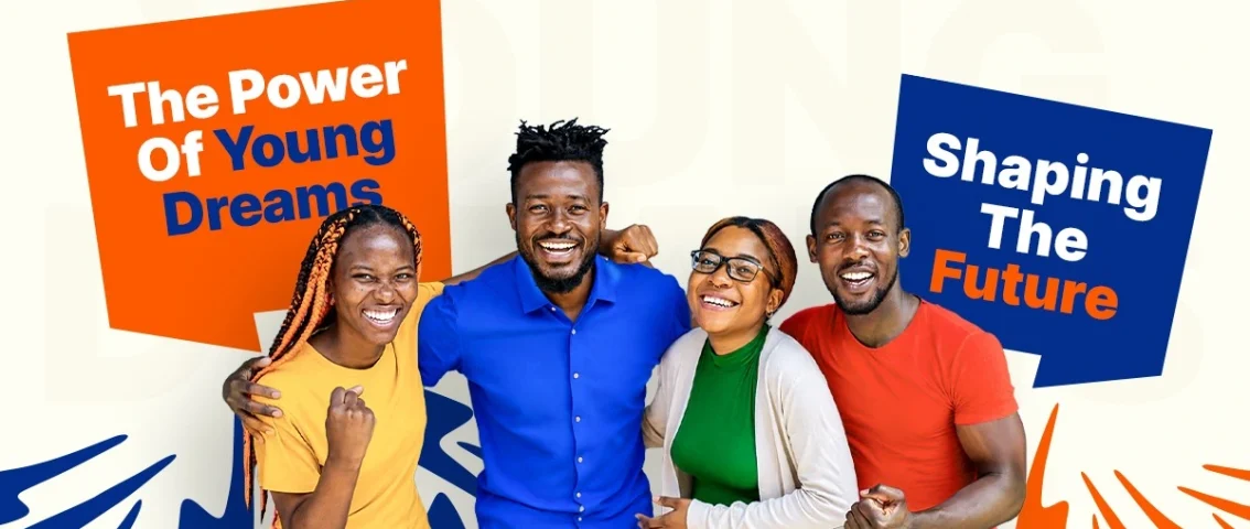 Four young South Africans celebrating Youth Day South Africa with the message The Power of Young Dreams Shaping The Future